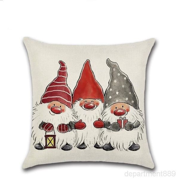 

a-pillowcase santa claus elk cartoon print pillow case sofa house simple christmas decoration owb2528