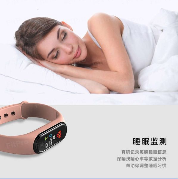 

multi function m4 intelligent bracelet heart rate sphygmomanometer step movement sleep monitor