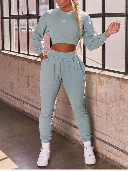 

womens two piece pants long sleeve short style hoodies and harem pants solid color casual women 2pcs outfit sets, White