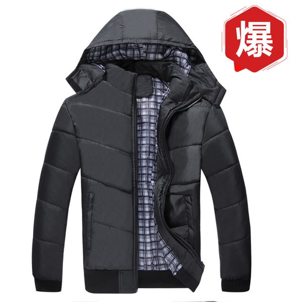 

winter cotton-padded coat mens cotton-quilted coat coat youth loose casual european and american, Black;brown