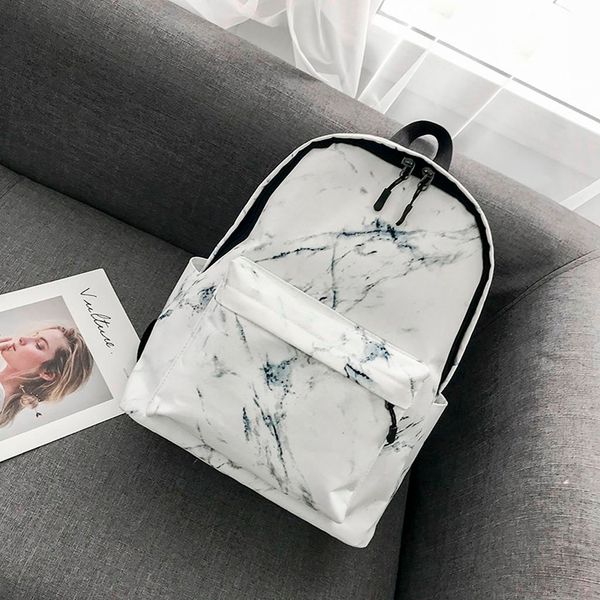 

new waterproof nylon marble pattern backpack for women multi pocket travel backpacks female school bag for teenage girls
