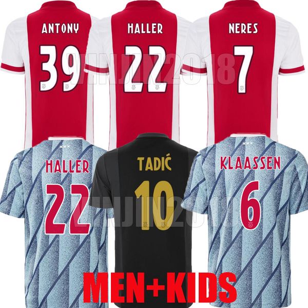 

20 21 haller ajax 3rd 50th amsterdam soccer jersey 2020 2021 tadic klaassen antony promes neres cruyff men kids kit football shirt uniforms, Black