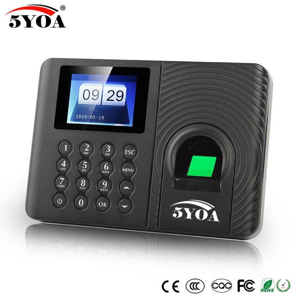 

5yoa a10 biometric fingerprint time attendance system clock recorder employee recognition device electronic english machine