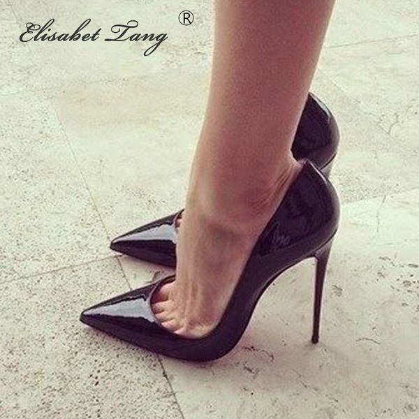 

elisabettang shoes woman high heels pumps 12cm tacones bridal shoes estiletos mujer 2019 women pumps stilettos talon femme y1215, Black
