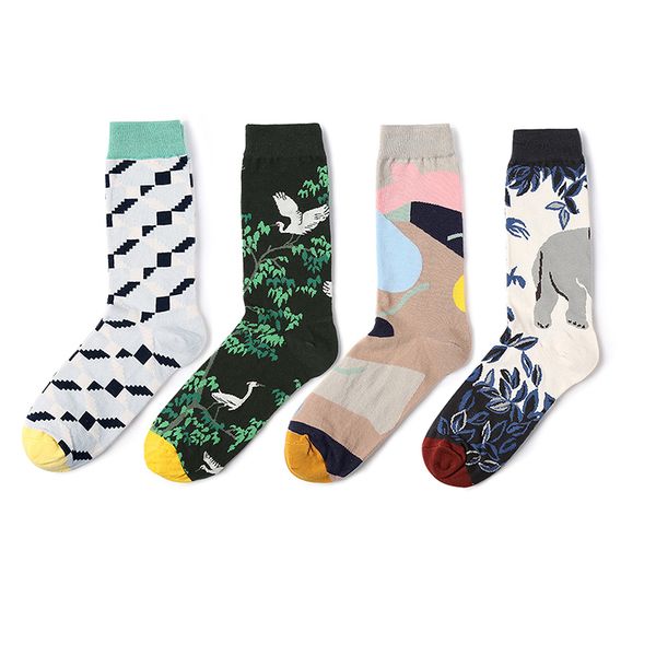 

japan south korea hip hop streetwear harajuku women's socks creative women's socks college wind calcetines meias, Black;white
