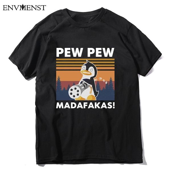 

пингвины pew pew madafakas смешные пингвины gangster meme vintage tee tops моды европы фуфайка с капюшоном толстовка толстовка мужчины тенни