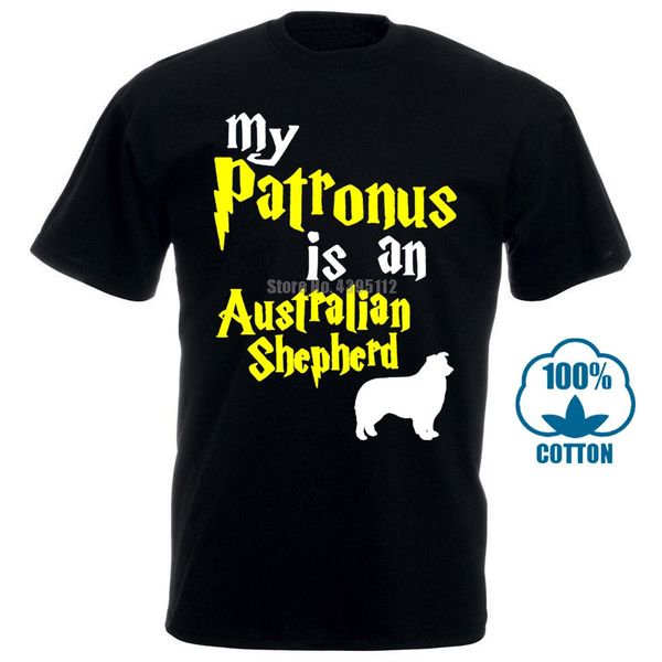 

sport funny men t shirt women novelty tshirt my patronus is a australian shepherd dog 2q2 black cool t shirt