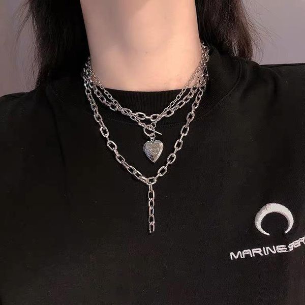 

chokers ins titanium pendant necklace, Golden;silver