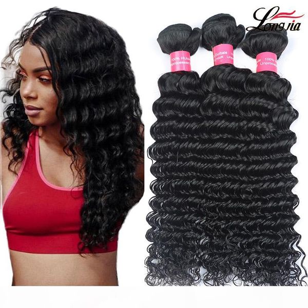 

malaysian deep wave virgin hair bundles wholesale unprocessed malaysian deep wave human hair extensions nature color, Black