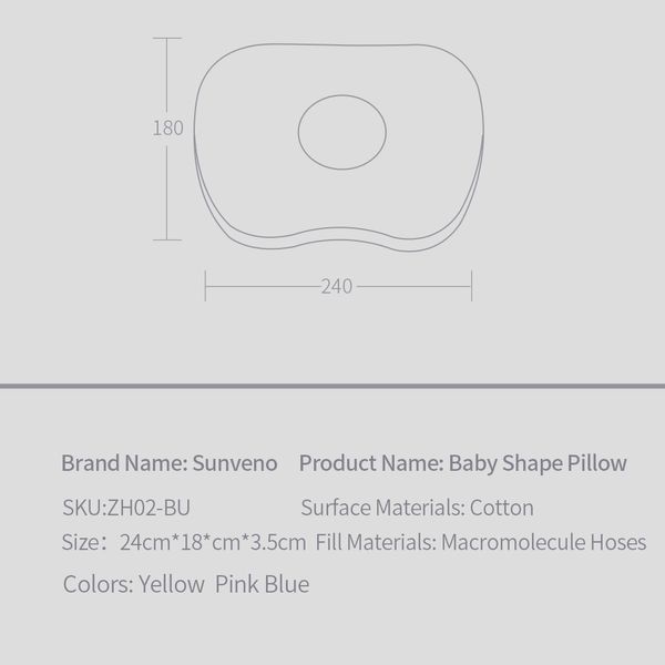 Sunveno Baby подушка дышащая новорожденная поддержка сода вогнутая подушка для формирования подушки, предотвращая плоскую головку LJ201014