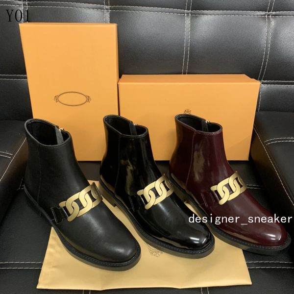

luxury fashion womens ankle boots designer lady black leather with chain chelsea martin boot on-trend winter shoes for women