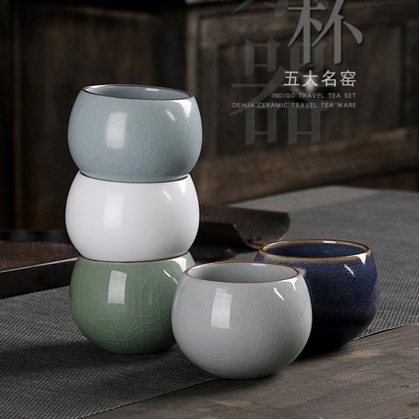 

ceramic teacup chinese 5 famous kilns tasting tea cup 120ml ice crack glazed tea bowl wine cup yxlheb xhhair