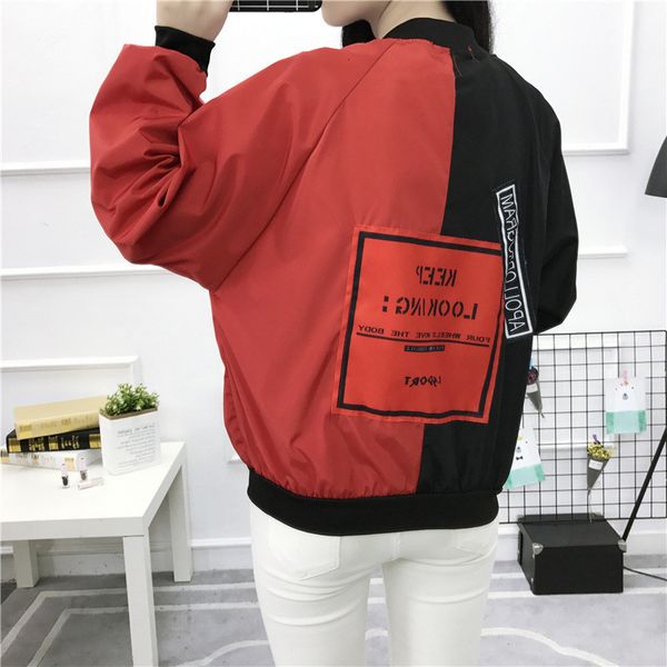 

bomber jackets 2020 new women's basic jacket fashion windbreaker outwear female baseball women hip hop coat large size, Black;brown