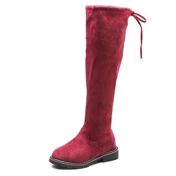 

новые дети моды сапоги девушки принцессы над коленом high boots student детские короткие плюшевые снег сапоги детская обувь 03 sqcgmh pingto, Black