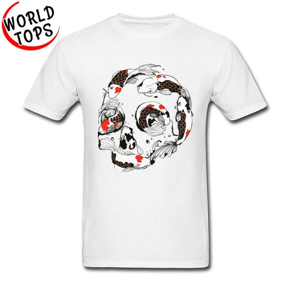 

япония koi skull printed тройники swag ткань мягкой t shirt лето осень хентайте мужские футболки сумасшедших чудаковатых тройников спорт тол