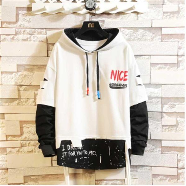 

japan style casual o-neck 2020 spring autumn print hoodie sweatshirt men's thick fleece hip hop high streetwear clothes, Gray