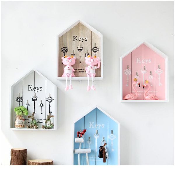

wall-mount handmade wooden key hook home wall decoration multi-purpose wall hanging hook for keys ring storage holder ke bbytrl