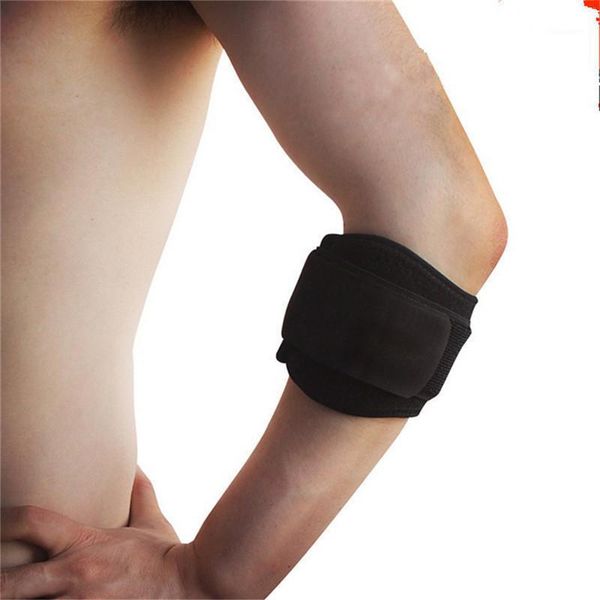 

elbow & knee pads 1 pcs adjustable arm brace support band wrap bandage strap joint pain relief protector forearm guard for tennis golf1, Black;gray