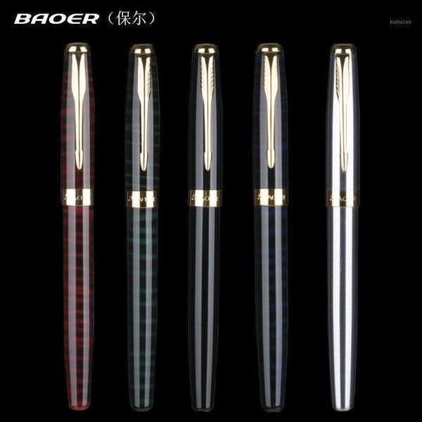 5 pcs Baoer Fountain Fountain Pen 0.5mm Escritório de tinta caneta caligrafia para escrever estudantes da escola1