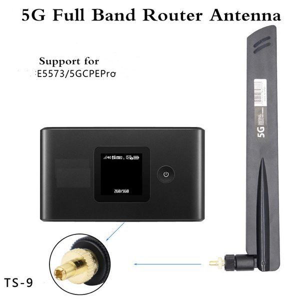 Портативный Wi-Fi 5G CPE PRO Router Antenna Booster Высокое усиление 40 / 38DBI Гибкая складка Полный диапазон GSM 4G LTE Antenens SMA TS9 Интерфейс для Huawei B311 5E773