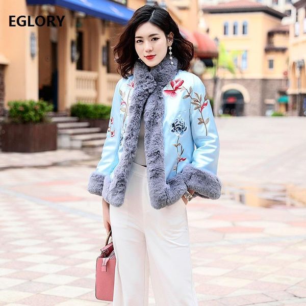 

casacos feminino 2018 winter warm parka jacket women hair patchwork cotton padded vintage coat female outerwear xxl1, Black