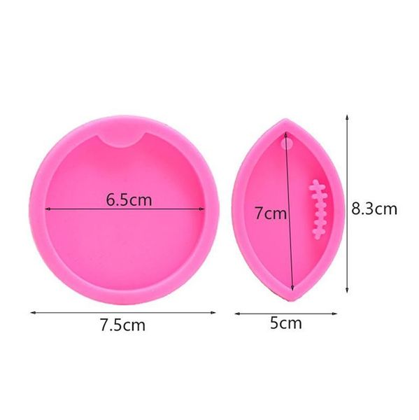 

100pcs new shiny football keychains mold clay diy jewelry making glitter epoxy sile c jllndx jhhome