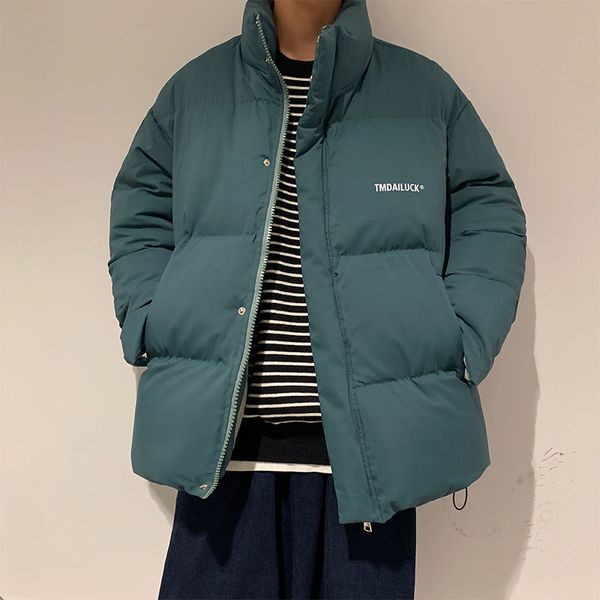 

2021 new winter new stand collar couple parkas casual oversize warm streetwear coats man fashion clothing mvnt, Black