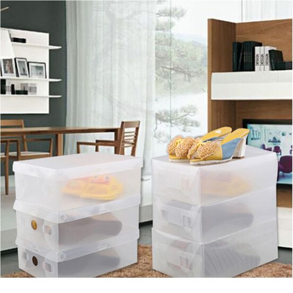 

8pcs children/women/men foldable clear plastic shoe storage box transparent stackable foldable shoe box organizers w bbynzb