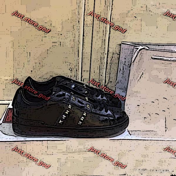 

classic sports shoes male woman platform riveted lin456 shoes in spring and autumn of luxe design leather flat soled casual shoes 34-45, Black;red