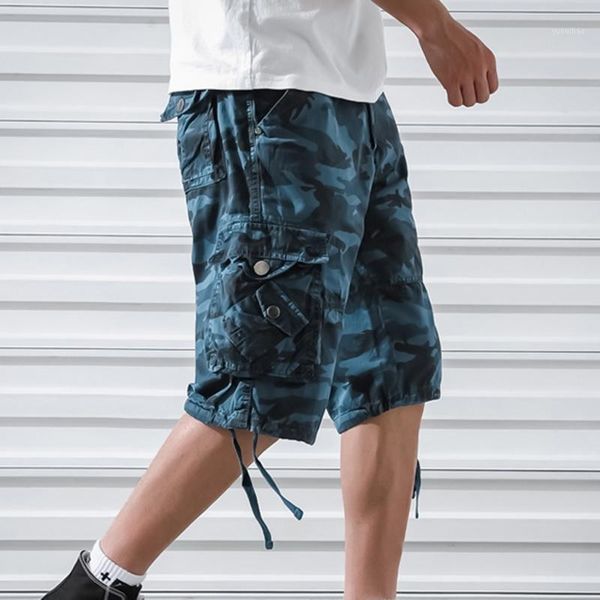 

2020 summer cotton mens cargo shorts fashion camouflage male shorts multi-pocket casual camo outdoors tolling homme short pants1, White;black