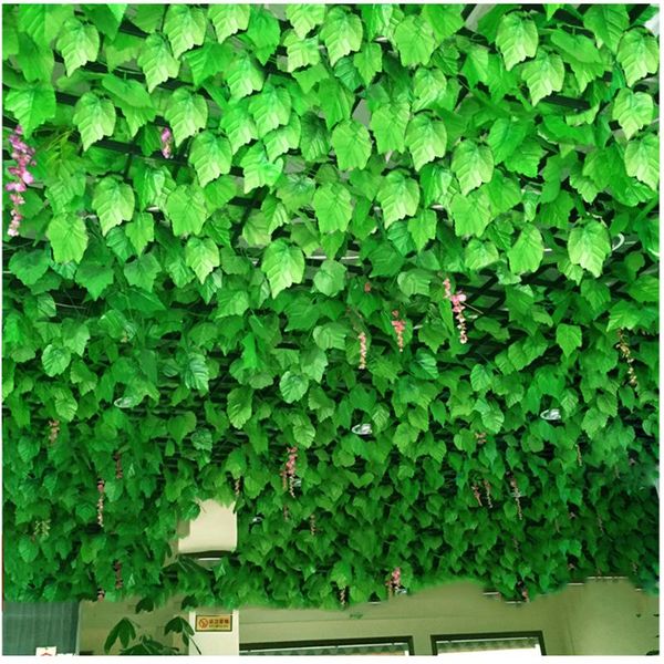 

2,4 м искусственный плющ зеленый лист гирлянды растения лоза фальшивые листвы цветы дома декор пластиковый искусственный цветок ротанга стру