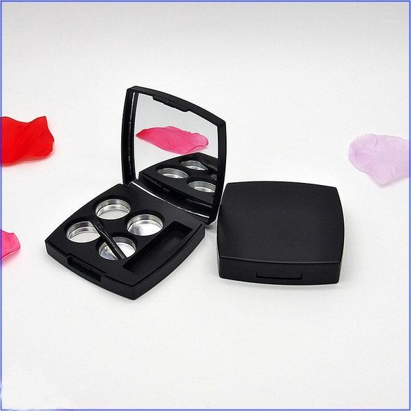 

packing bottles eye shadow compact empty diy eyeshadow box matte black 4 grids lipstick palette dia, 20 mm cosmetic container 30 pcs1