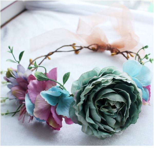 

women wedding flower crown wreath festival girls party floral crown garlands with ribbon flower headband hair acc qylbva