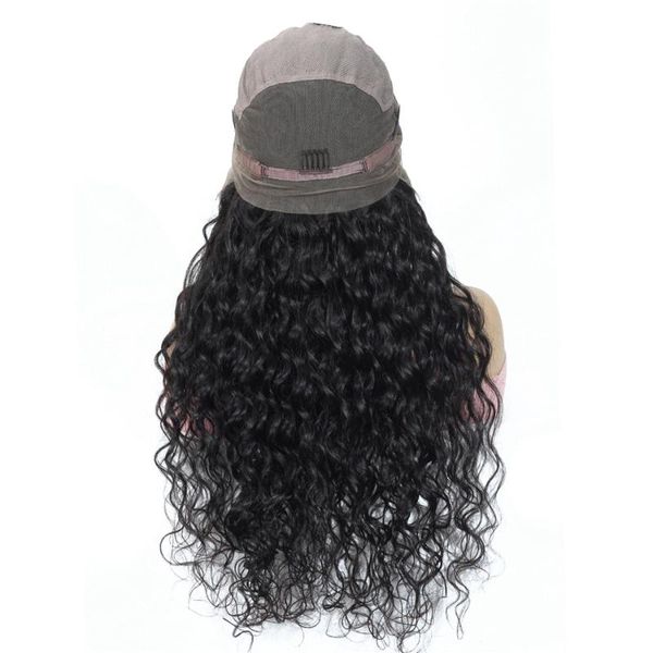 

8-34 inch 13x4 lace front human hair wigs pre plucked brazilianwater wave remy human hair 4x4 lace closure wig for 150% density, Black;brown