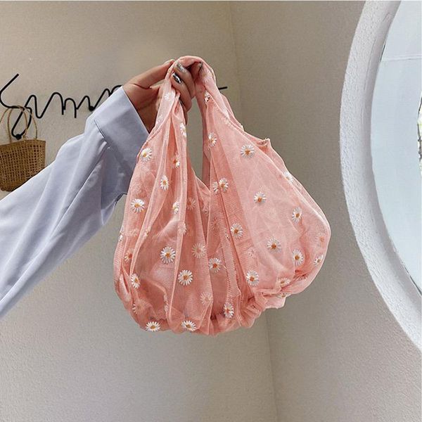 

new flower printed bags soft handle open handbag outdoor shopping portable bags