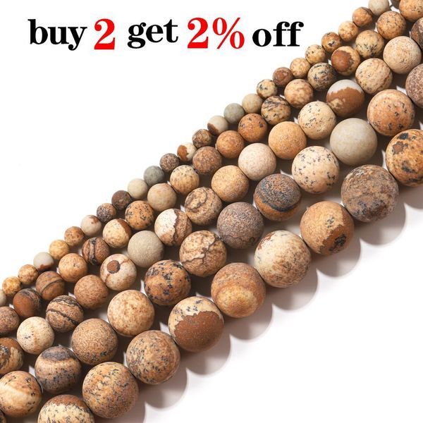 

1strand lot 4 6 8 10mm dull matte natural mineral picture stone round loose spacer bead for bracelet jewelry makings supplies h jllrpi