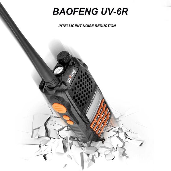 

walkie talkie dual band baofeng uv-6r two way radio alarm function uhf/vhf