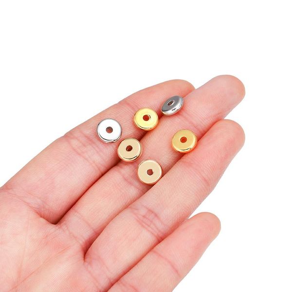 

150pcs lot hole 2.0mm gold flat round ccb plastic bead spacer loose beads handmade diy bracelet jewelry making supplies h jllgqn