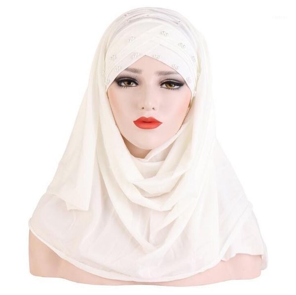 

fashion beading plain color women hijab muslim scarf inner hijab ladies islamic headband turban headwrap for women1, Red