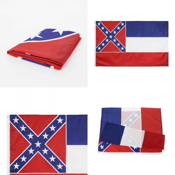 

usa mississippi banner printing stripe stars flag sew polyester fiber metal ring flags drilling durable roof garden 6 5yhb c2
