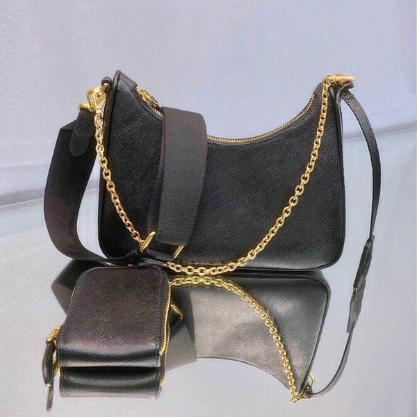 

messenger women's single shoulder three-in-one underarm fashion bag lady handbag leather hobo chain walle