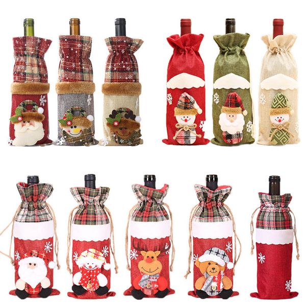 

decorations for home santa claus wine bottle cover snowman stocking holders christmas gift navidad decor new year