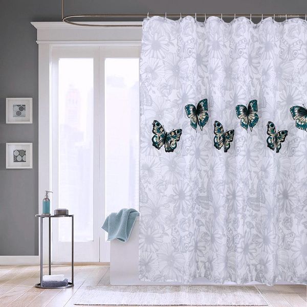 

shower curtains elegant butterfly waterproof polyester curtain thick washable bathroom mildew resistant quality bath curtain1