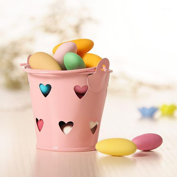 

gift wrap metal pail iron wedding candy box hollow love party favor packing1