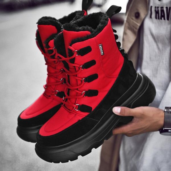 

2020 fashion casual winter boots men sneakers quality walking rubber brand safety waterproof footwears high-shoe 39-461, Black