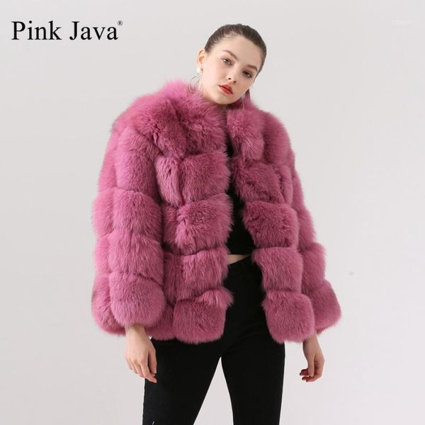 

women's fur & faux pink java qc19025 arrival real coat genuine jacket women winter thick1, Black