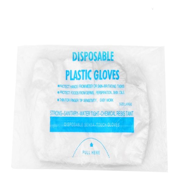 

1set=1pack=100pieces clear disposable plastic gloves pe glove 50packs/lot transparent cleaning gardening home