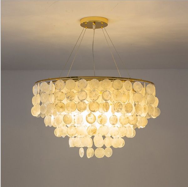 Nordic quarto shell candelabro simples sala de estar moderna sala de jantar lâmpada criativo luxo luz lâmpada de iluminação loja de roupas personalizado