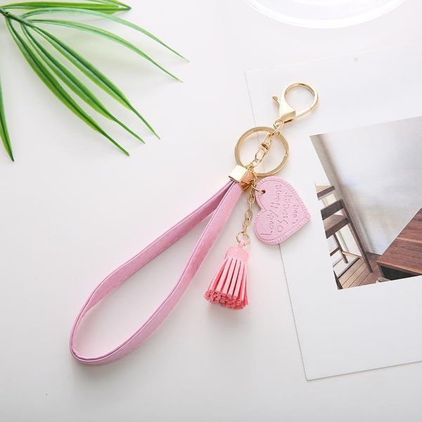 

personality pu letter with heart key chain keyring friends keychain with tassel llavero jewelry gift charm porte clef eh132 h jllstu, Silver