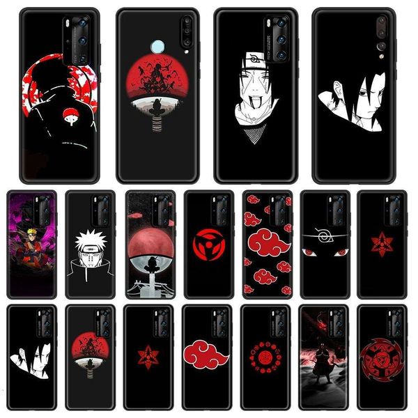 

3naruto uchiha mobile phone cover huawei p30, p40, p20 pro, p10 lite p smart 2019, silicon soft cover, black, animatio